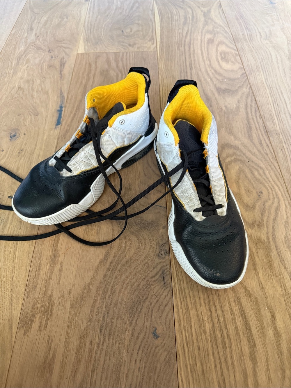 Nike Kids Black, White & Yellow Athletic Sneakers